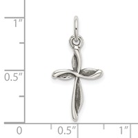 Sterling Silver Antiqued Passion Cross Charm view 4