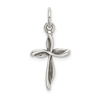 Sterling Silver Antiqued Passion Cross Charm view 1