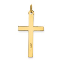 Sterling Silver Gold-plated Polished and Satin Cross Pendant view 3