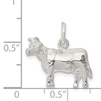 Sterling Silver Cow Charm view 3