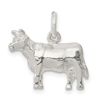 Sterling Silver Cow Charm view 1