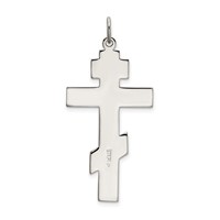 Sterling Silver Polished Eastern Orthodox Cross Pendant view 3