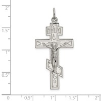 Sterling Silver Polished Eastern Orthodox Cross Pendant view 4