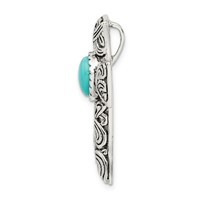 Sterling Silver Antiqued Reconstituted Turquoise Cabochon Slide view 2
