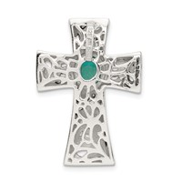 Sterling Silver Antiqued Reconstituted Turquoise Cabochon Slide view 3