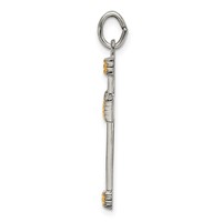 Sterling Silver & Gold-plated Polished Cross Pendant view 2