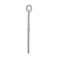 Sterling Silver Polished Grooved Cross Pendant view 2