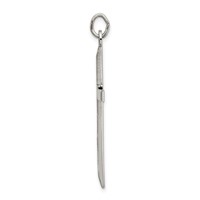 Sterling Silver Polished and Textured Cross Pendant view 2