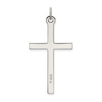 Sterling Silver Polished and Textured Cross Pendant view 3