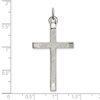 Sterling Silver Polished and Textured Cross Pendant view 4