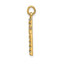 Sterling Silver Gold-plated Polished and Texture Cross Pendant view 2