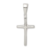 Sterling Silver Polished Cross Pendant view 1