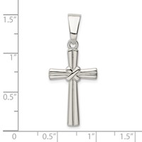 Sterling Silver Polished Cross Pendant view 4