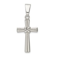 Sterling Silver Polished Cross Pendant view 1
