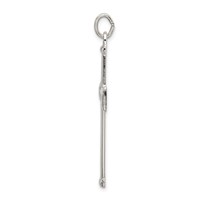 Sterling Silver Polished and Satin Cross Pendant view 2