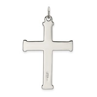 Sterling Silver Polished and Satin Cross Pendant view 3