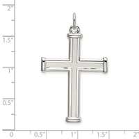 Sterling Silver Polished and Satin Cross Pendant view 4