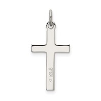 Sterling Silver Polished Satin 7 D C Cross Pendant view 3