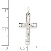 Sterling Silver Polished Satin 7 D C Cross Pendant view 4