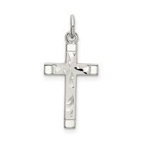 Sterling Silver Polished Satin 7 D C Cross Pendant view 1