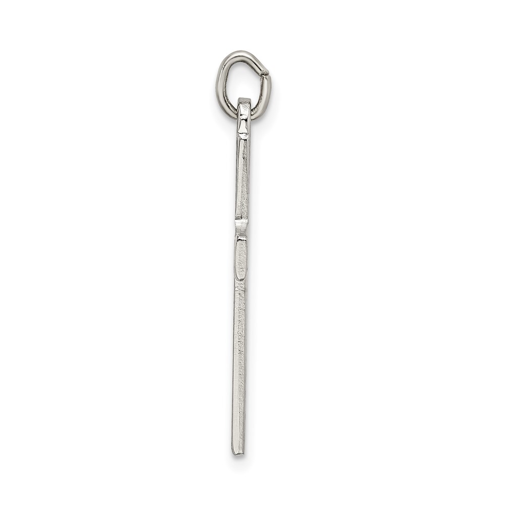 Sterling Silver Satin and D/C Cross Pendant (QC9069)