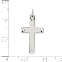 Sterling Silver Satin and D C Cross Pendant view 4
