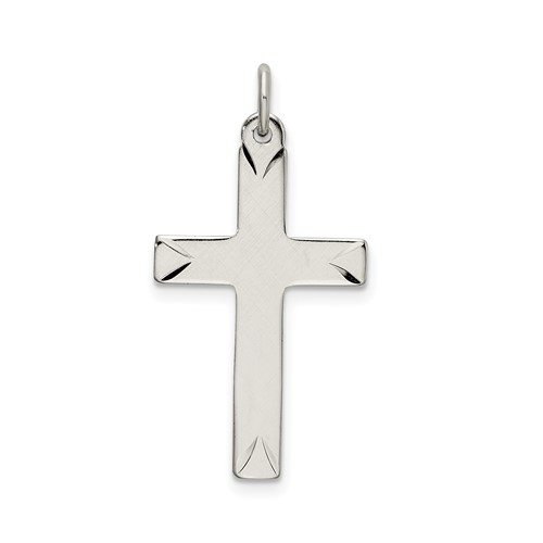 Sterling Silver Satin and D C Cross Pendant