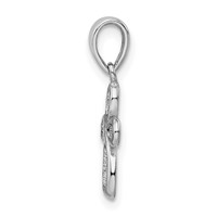 Sterling Silver Rhodium-plated Enamel & Glitter Fabric Cross Pendant view 2