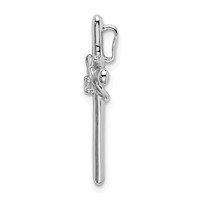 Sterling Silver Rhodium-plated Polished with CZ Cross Chain Slide view 2