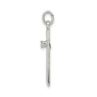 Sterling Silver Polished CZ Cross Pendant view 2