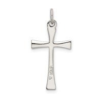 Sterling Silver Polished CZ Cross Pendant view 3