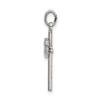 Sterling Silver Polished and Satin Dove Cross Pendant view 2