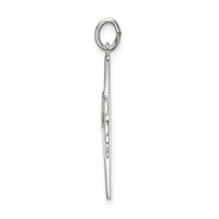 Sterling Silver Polished and Satin Draped Cross Pendant view 2