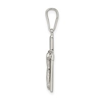 Sterling Silver Polished & Textured Crucifix Pendant view 2
