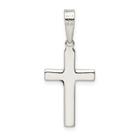 Sterling Silver Polished & Textured Crucifix Pendant view 3
