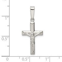 Sterling Silver Polished Crucifix Pendant view 4