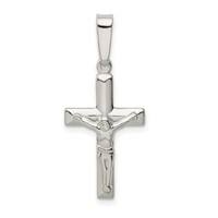 Sterling Silver Polished Crucifix Pendant view 1