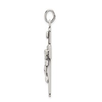 Sterling Silver Satin and D C Inri Crucifix Pendant view 2