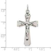 Sterling Silver Satin and D C Inri Crucifix Pendant view 4