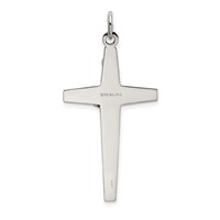 Sterling Silver & Gold-plated Polished and Textured Inri Crucifix Pendant view 3