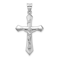 Sterling Silver Rhodium-plated Polished Inri Crucifix Pendant view 1