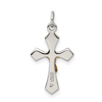 Sterling Silver & Gold-plated Polished Satin & D C Crucifix Pendant view 3