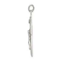 Sterling Silver Black Epoxy Inri Crucifix Pendant view 2