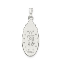 Sterling Silver Satin & D C Epoxy & Crystal Miraculous Medal Pendant view 3