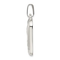 Sterling Silver Satin & Polished Mary Pendant with Hail Mary Prayer view 2