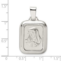 Sterling Silver Satin & Polished Mary Pendant with Hail Mary Prayer view 4