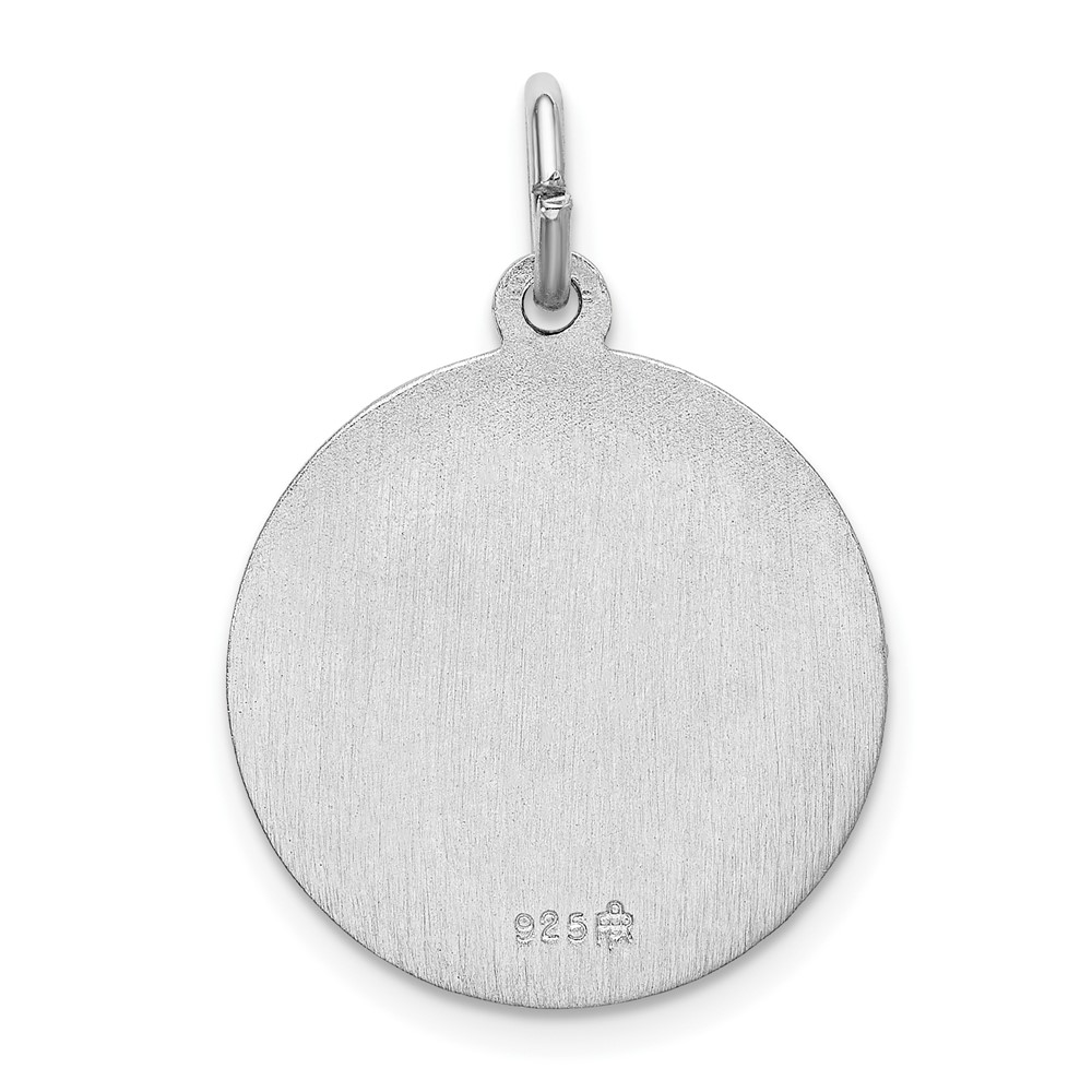 Sterling Silver Rhodium-plated Spanish Lady of Guadalupe Medal Pendant (QC9121)