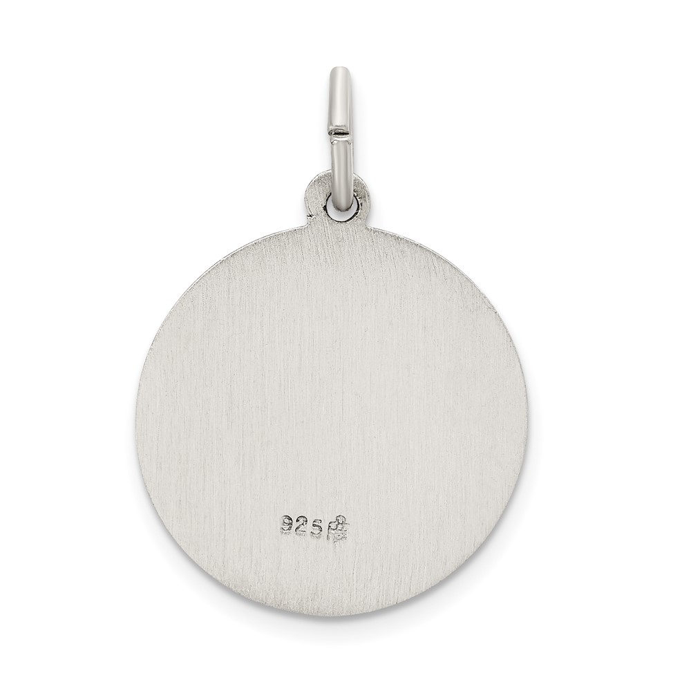 Sterling Silver Satin Antiqued Spanish St. Jude Thaddeus Medal Pendant (QC9125)