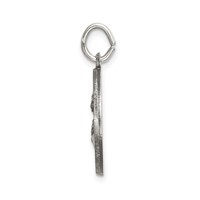 Sterling Silver Satin Antiqued Spanish St. Lucy Medal Pendant view 2