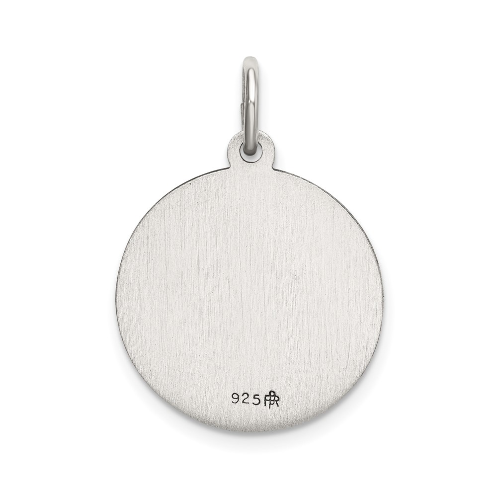 Sterling Silver Satin Antiqued Spanish St. Lucy Medal Pendant (QC9127)